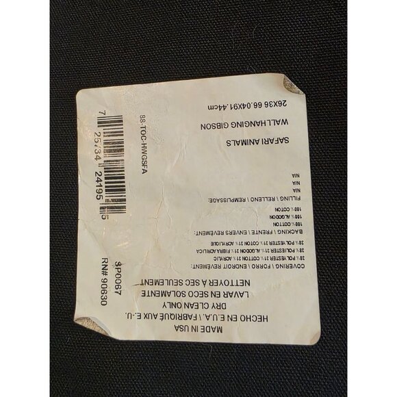 Safari Animals Tapestry Wall Hanging By Milliken Gibson 26x36 Inches - Picture 9 of 10